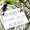 Ritzy Rose Mother of the Groom Memorial Sign - Black on 11x8in White Linen Cardstock with Black Ribbon